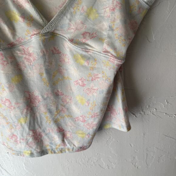 Jessica Simpson Tank Top Y2k XL Pink Yellow Floral Lace Trim Camisole‎ - Picture 3 of 8